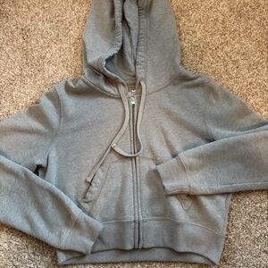 Hollister Cropped Zip Up Hoodie